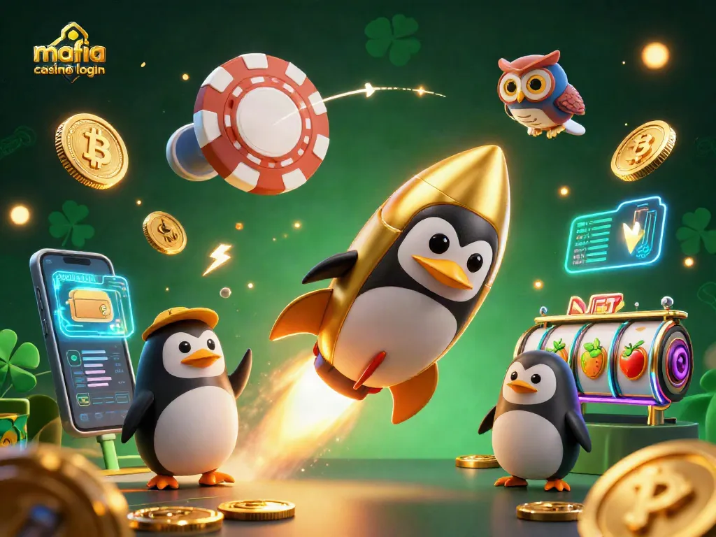 Experience seamless access to games with mafia casino login in an engaging, detailed 3D casino illustration.